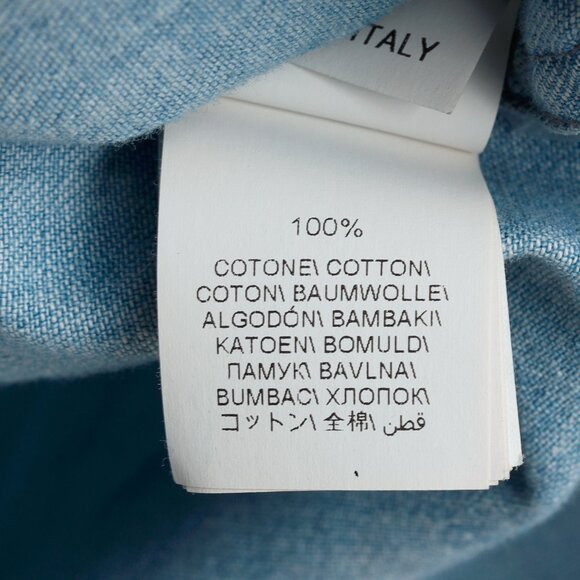 Brunello Cucinelli SS/22 Blue Monili-Trim Button-Down Long-Sleeved Denim Shirt - Picture 11 of 16